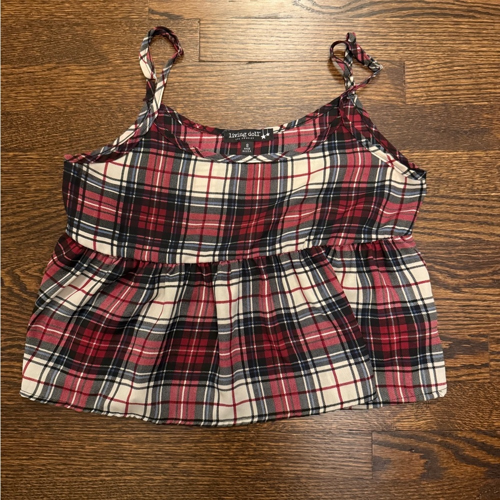 Plaid Sleeveless Top